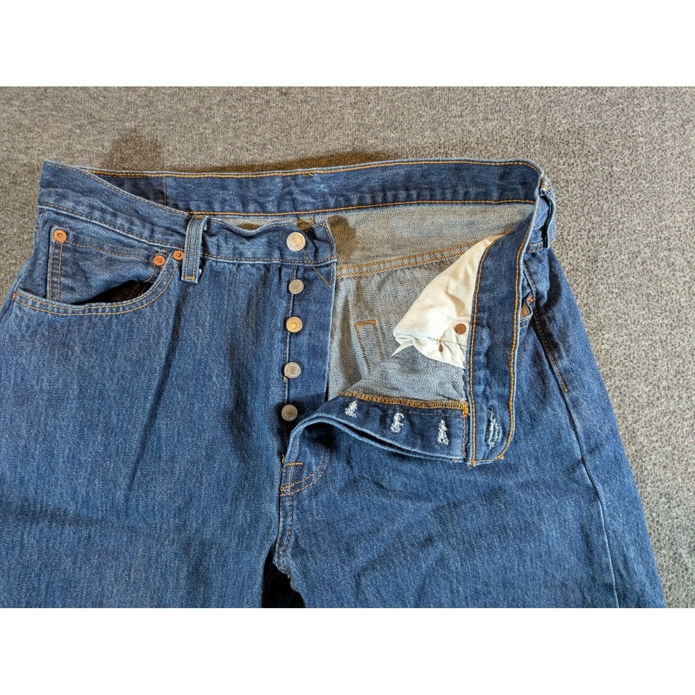 Levi's Jeans Men's 501 Western Style Button Fly Blue Denim Size 36x34 - Picture 4 of 8